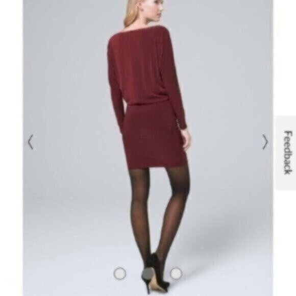 NWOT White House Black Market Stud-Detail Knit Blouson Dress - Picture 2 of 3